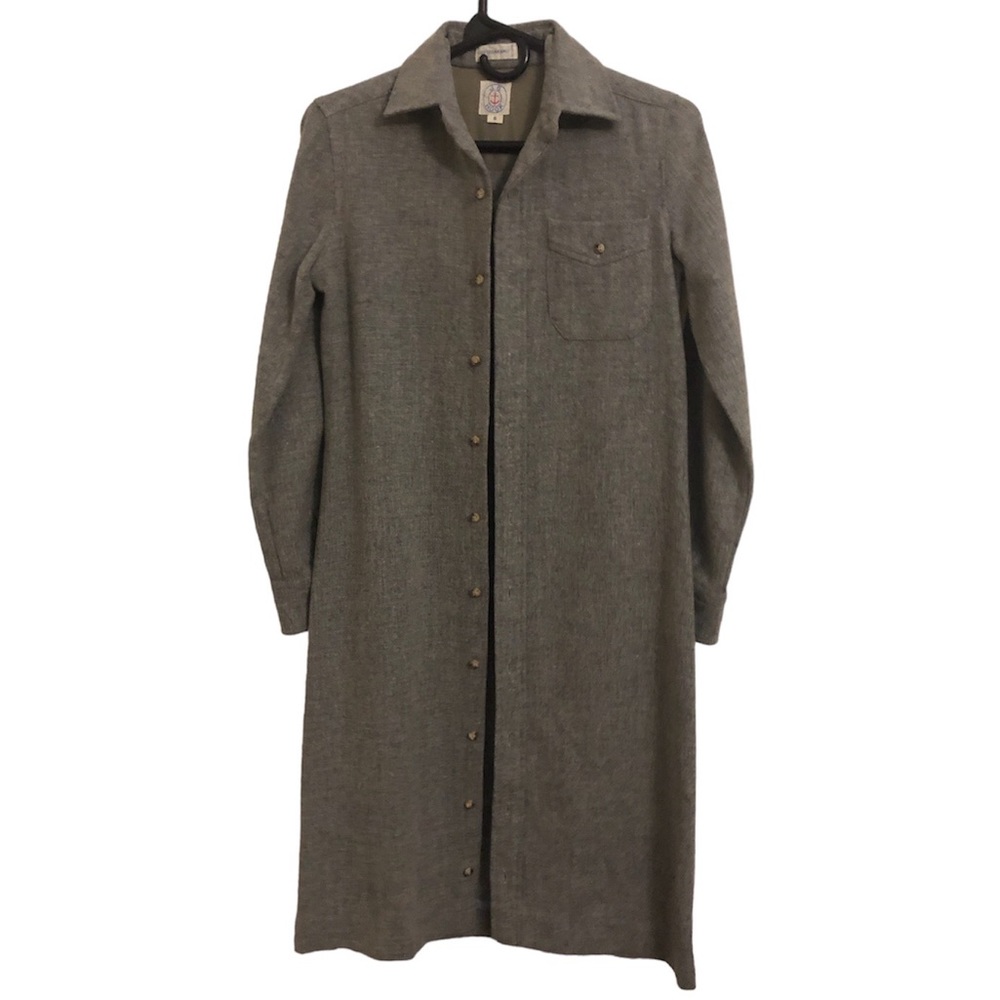 Vintage J.G. Hook 100% Wool Button Down Long Jacket